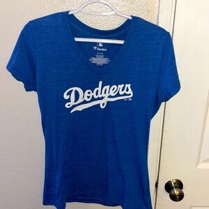 Women’s v-neck size small baseball T-shirt. Los Angeles Dodgers.